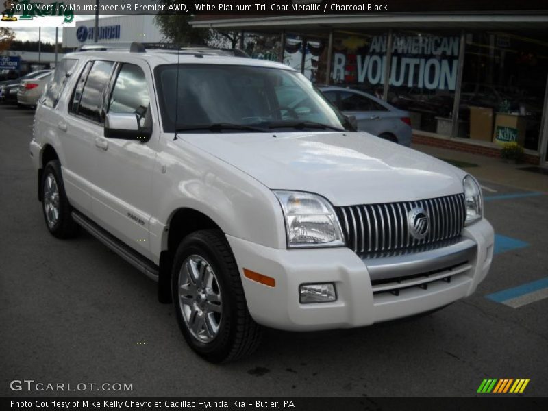 White Platinum Tri-Coat Metallic / Charcoal Black 2010 Mercury Mountaineer V8 Premier AWD
