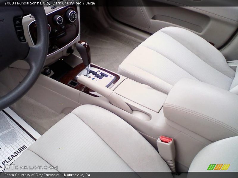 Dark Cherry Red / Beige 2008 Hyundai Sonata GLS