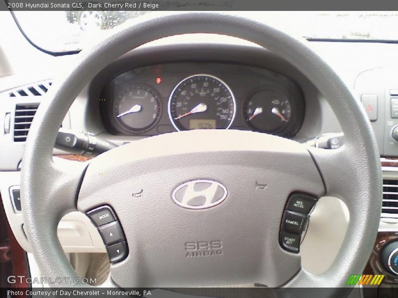 Dark Cherry Red / Beige 2008 Hyundai Sonata GLS