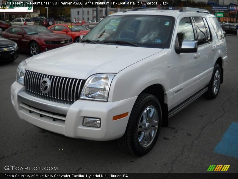 White Platinum Tri-Coat Metallic / Charcoal Black 2010 Mercury Mountaineer V8 Premier AWD