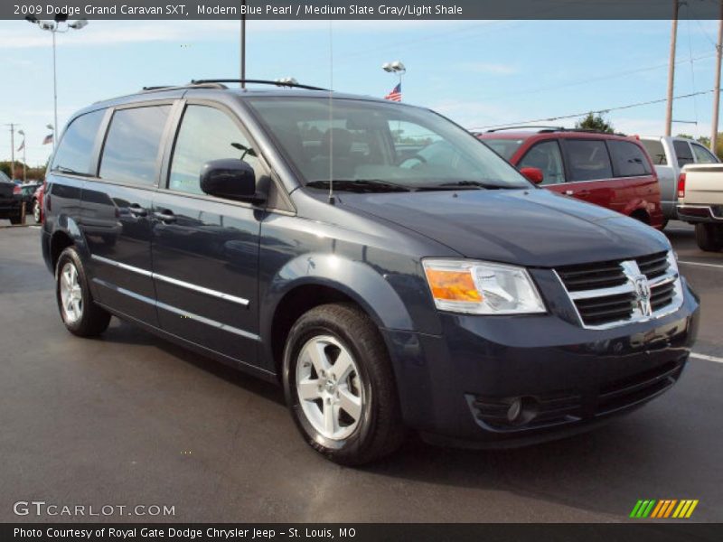 Modern Blue Pearl / Medium Slate Gray/Light Shale 2009 Dodge Grand Caravan SXT