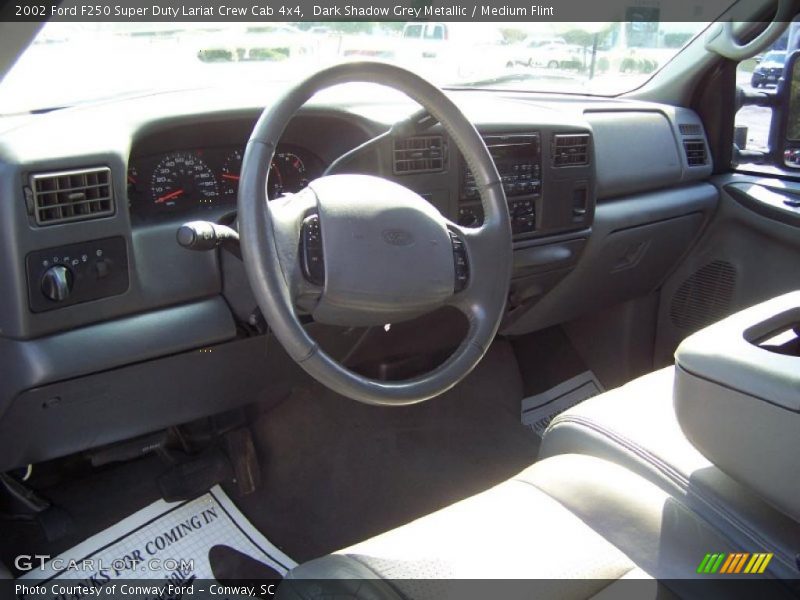 Dark Shadow Grey Metallic / Medium Flint 2002 Ford F250 Super Duty Lariat Crew Cab 4x4