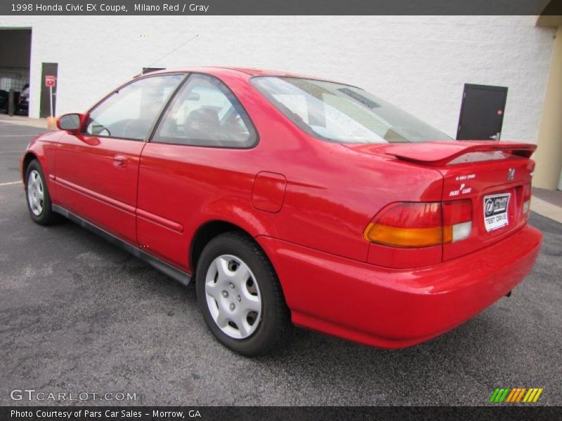 Milano Red / Gray 1998 Honda Civic EX Coupe