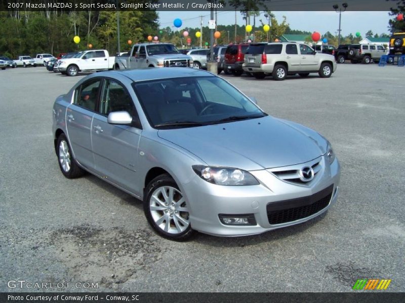 Sunlight Silver Metallic / Gray/Black 2007 Mazda MAZDA3 s Sport Sedan