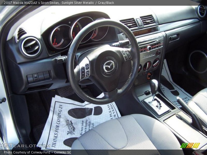 Sunlight Silver Metallic / Gray/Black 2007 Mazda MAZDA3 s Sport Sedan