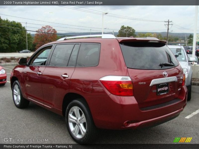 Salsa Red Pearl / Sand Beige 2009 Toyota Highlander Limited 4WD