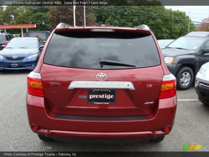 Salsa Red Pearl / Sand Beige 2009 Toyota Highlander Limited 4WD