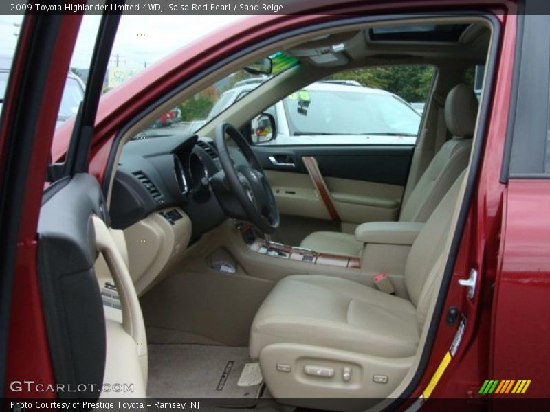 Salsa Red Pearl / Sand Beige 2009 Toyota Highlander Limited 4WD