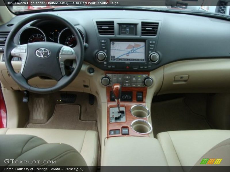 Salsa Red Pearl / Sand Beige 2009 Toyota Highlander Limited 4WD