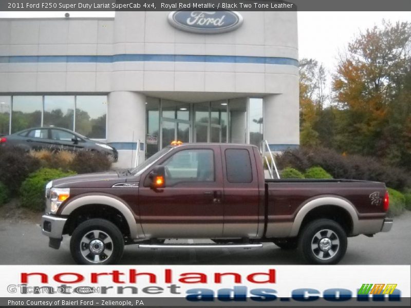 Royal Red Metallic / Black Two Tone Leather 2011 Ford F250 Super Duty Lariat SuperCab 4x4