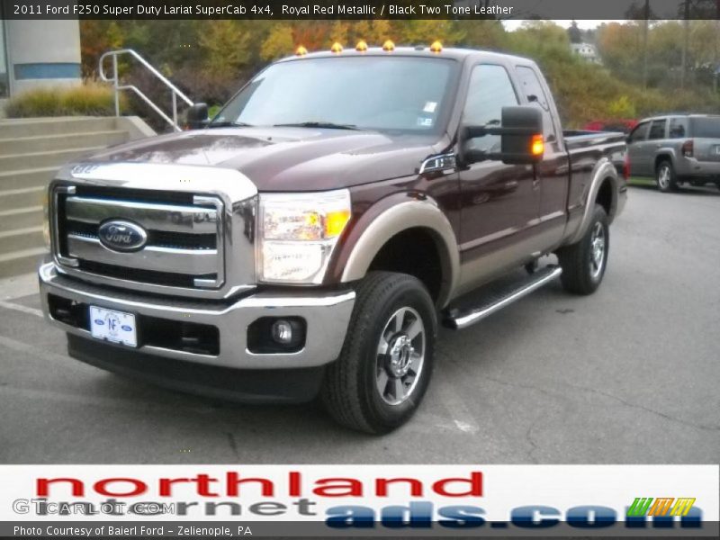 Royal Red Metallic / Black Two Tone Leather 2011 Ford F250 Super Duty Lariat SuperCab 4x4