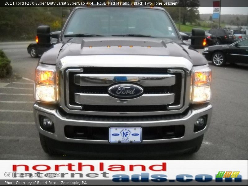 Royal Red Metallic / Black Two Tone Leather 2011 Ford F250 Super Duty Lariat SuperCab 4x4