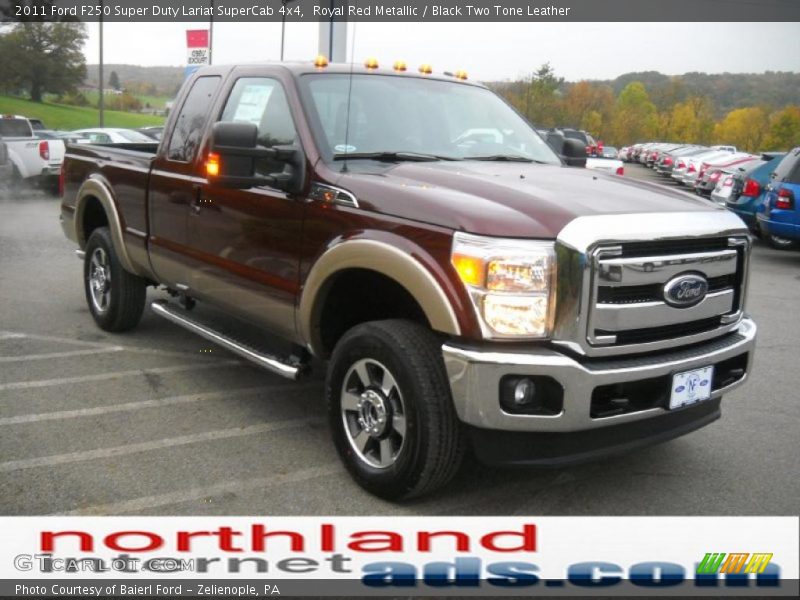 Royal Red Metallic / Black Two Tone Leather 2011 Ford F250 Super Duty Lariat SuperCab 4x4