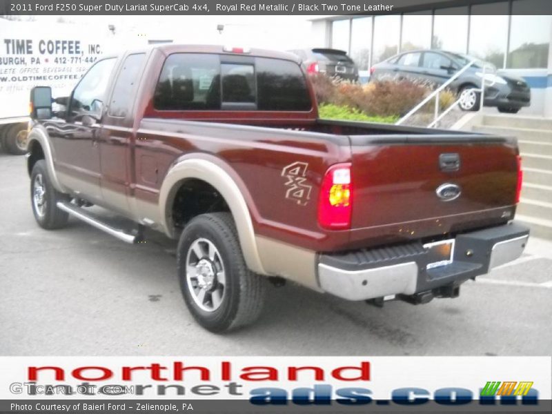Royal Red Metallic / Black Two Tone Leather 2011 Ford F250 Super Duty Lariat SuperCab 4x4