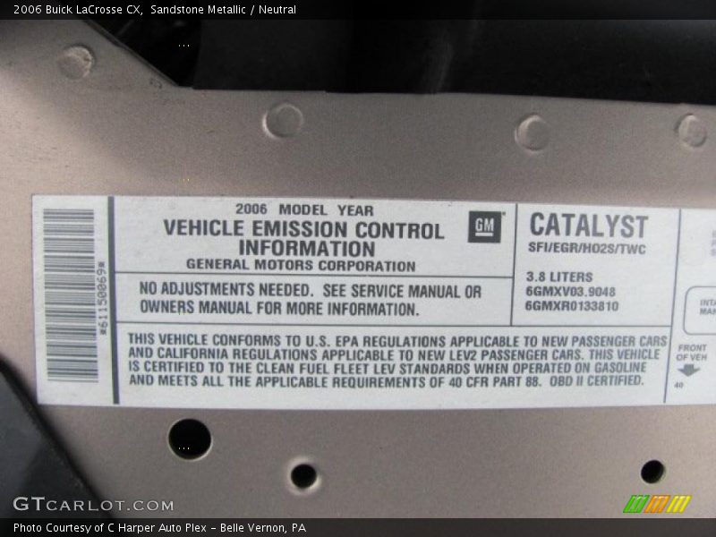 Sandstone Metallic / Neutral 2006 Buick LaCrosse CX