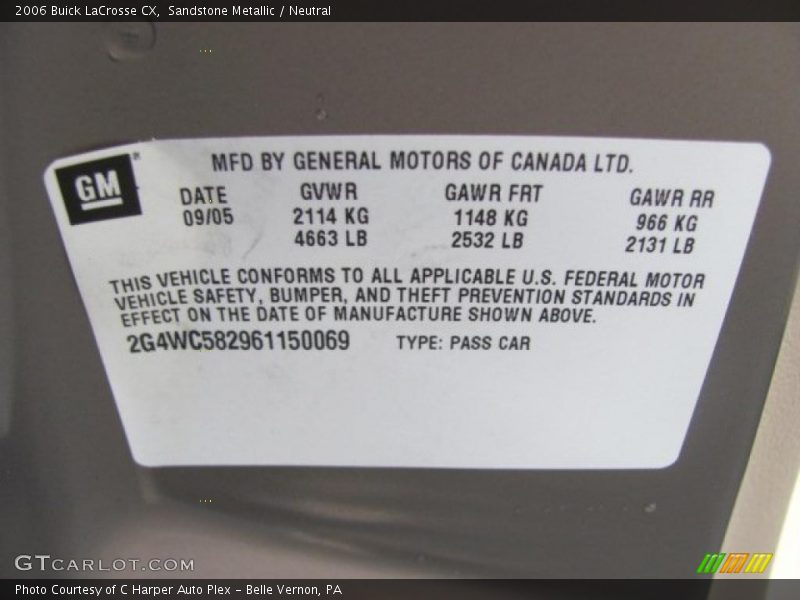 Sandstone Metallic / Neutral 2006 Buick LaCrosse CX