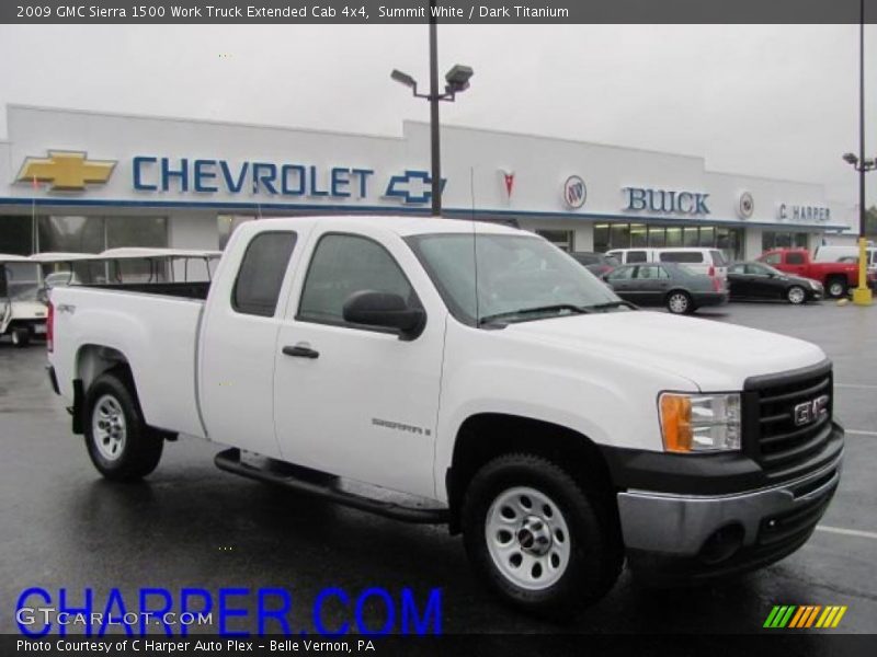 Summit White / Dark Titanium 2009 GMC Sierra 1500 Work Truck Extended Cab 4x4