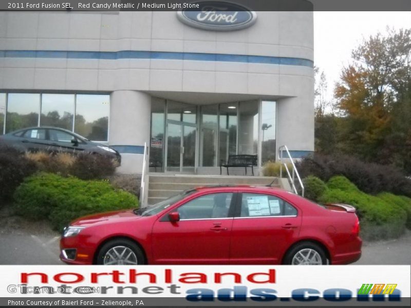 Red Candy Metallic / Medium Light Stone 2011 Ford Fusion SEL
