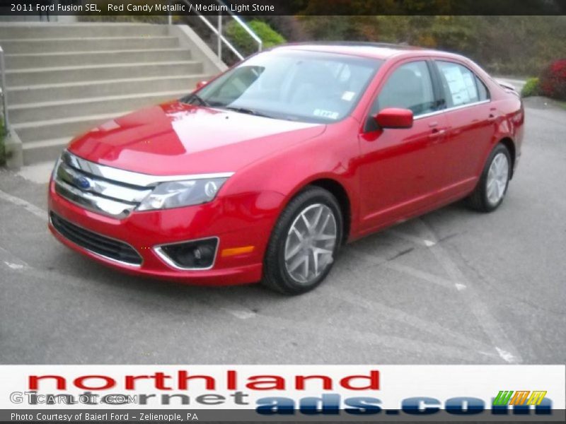 Red Candy Metallic / Medium Light Stone 2011 Ford Fusion SEL