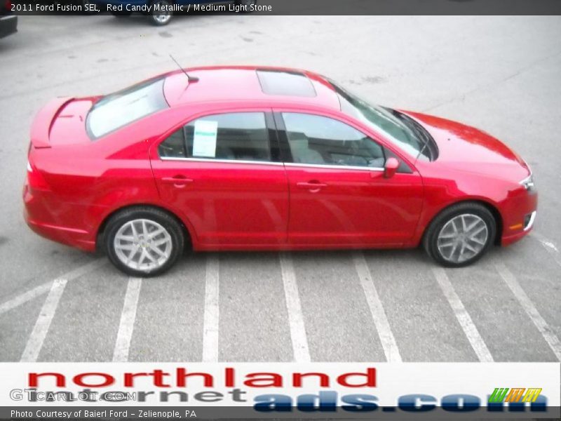 Red Candy Metallic / Medium Light Stone 2011 Ford Fusion SEL