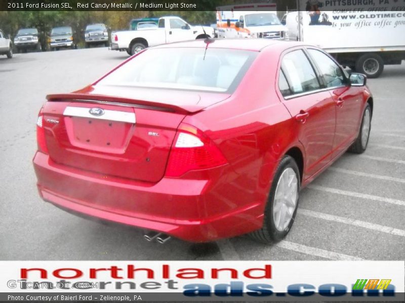 Red Candy Metallic / Medium Light Stone 2011 Ford Fusion SEL