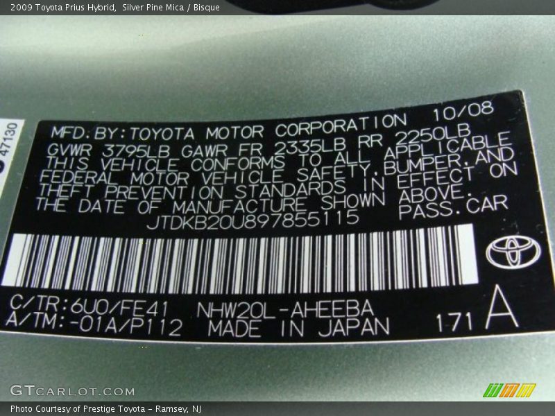Silver Pine Mica / Bisque 2009 Toyota Prius Hybrid