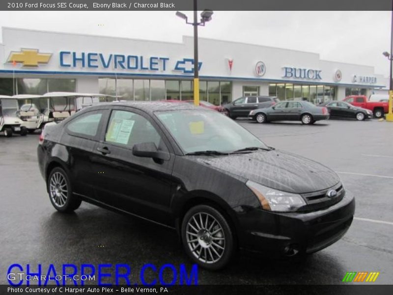 Ebony Black / Charcoal Black 2010 Ford Focus SES Coupe