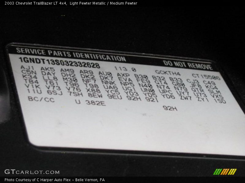 Light Pewter Metallic / Medium Pewter 2003 Chevrolet TrailBlazer LT 4x4