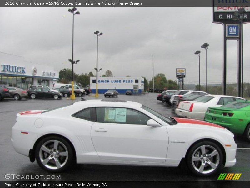 Summit White / Black/Inferno Orange 2010 Chevrolet Camaro SS/RS Coupe