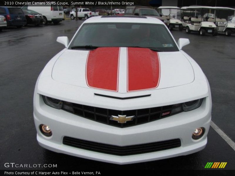 Summit White / Black/Inferno Orange 2010 Chevrolet Camaro SS/RS Coupe