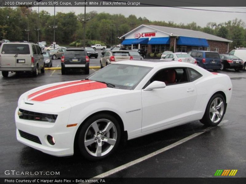 Summit White / Black/Inferno Orange 2010 Chevrolet Camaro SS/RS Coupe