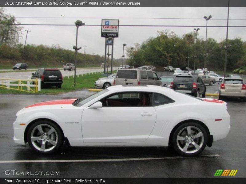 Summit White / Black/Inferno Orange 2010 Chevrolet Camaro SS/RS Coupe