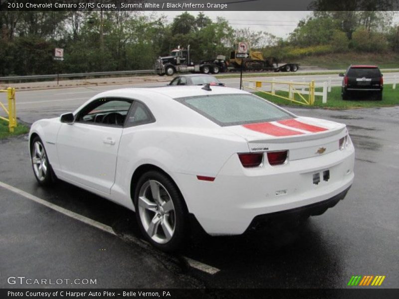 Summit White / Black/Inferno Orange 2010 Chevrolet Camaro SS/RS Coupe