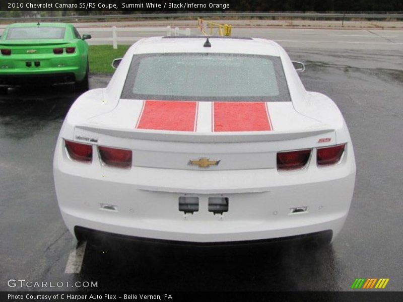 Summit White / Black/Inferno Orange 2010 Chevrolet Camaro SS/RS Coupe
