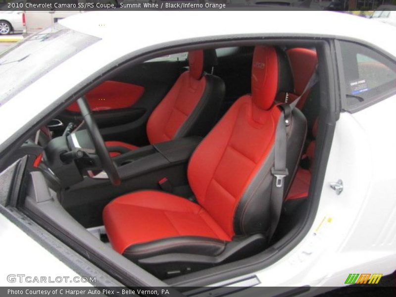 Summit White / Black/Inferno Orange 2010 Chevrolet Camaro SS/RS Coupe
