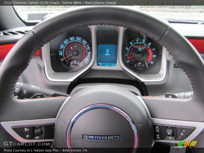 Summit White / Black/Inferno Orange 2010 Chevrolet Camaro SS/RS Coupe