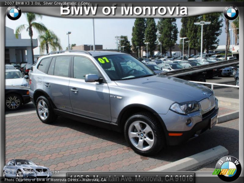 Silver Grey Metallic / Grey 2007 BMW X3 3.0si