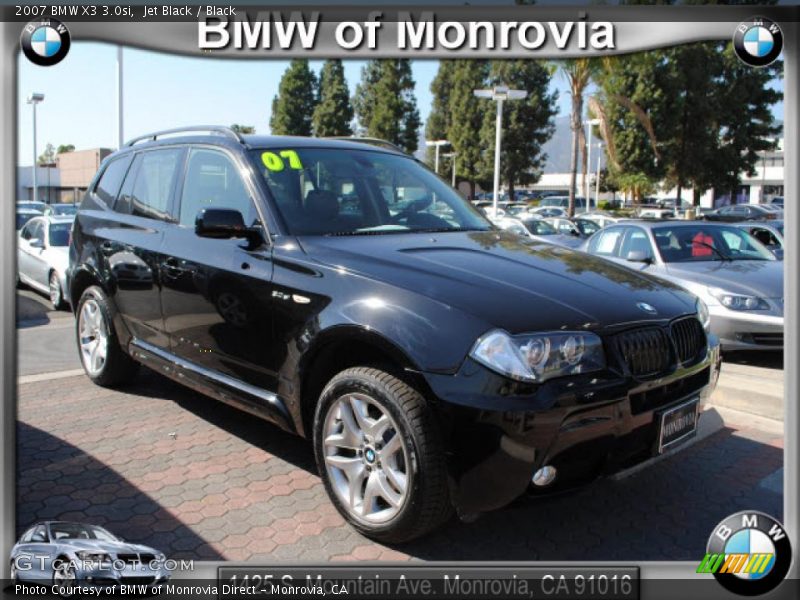 Jet Black / Black 2007 BMW X3 3.0si
