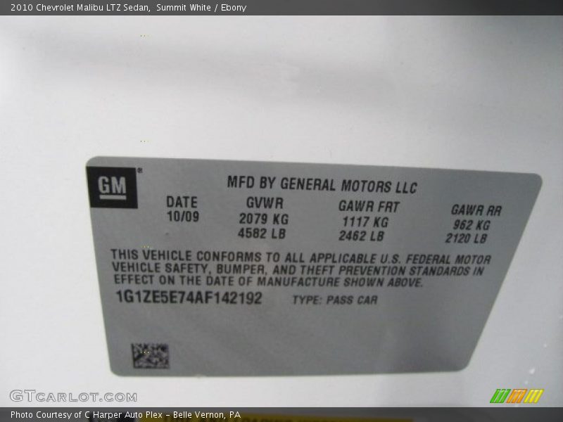 Summit White / Ebony 2010 Chevrolet Malibu LTZ Sedan
