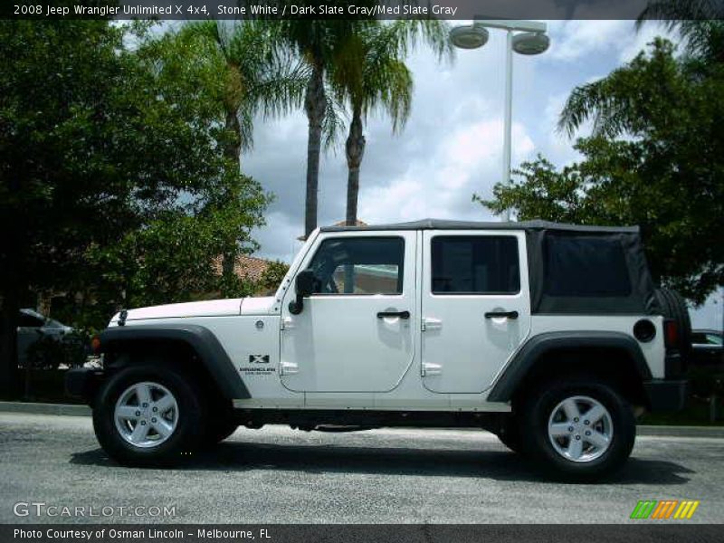 Stone White / Dark Slate Gray/Med Slate Gray 2008 Jeep Wrangler Unlimited X 4x4