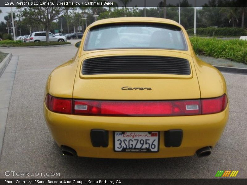 Speed Yellow / Cashmere Beige 1996 Porsche 911 Carrera