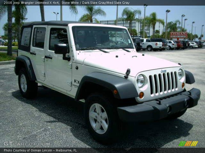 Stone White / Dark Slate Gray/Med Slate Gray 2008 Jeep Wrangler Unlimited X 4x4