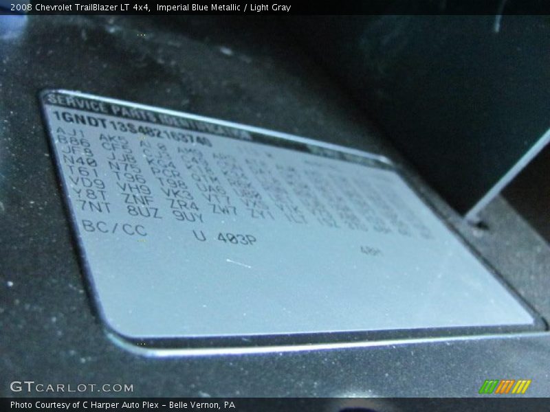 Imperial Blue Metallic / Light Gray 2008 Chevrolet TrailBlazer LT 4x4