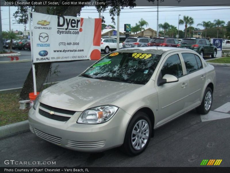Gold Mist Metallic / Ebony 2009 Chevrolet Cobalt LT Sedan