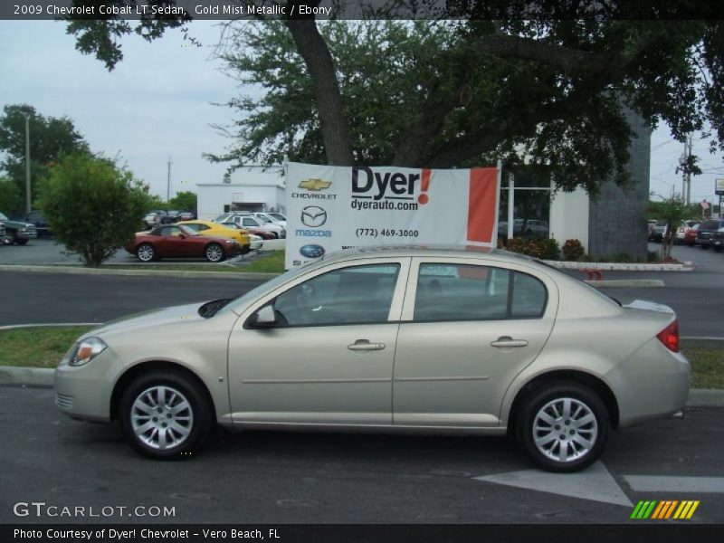 Gold Mist Metallic / Ebony 2009 Chevrolet Cobalt LT Sedan