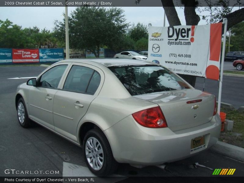 Gold Mist Metallic / Ebony 2009 Chevrolet Cobalt LT Sedan