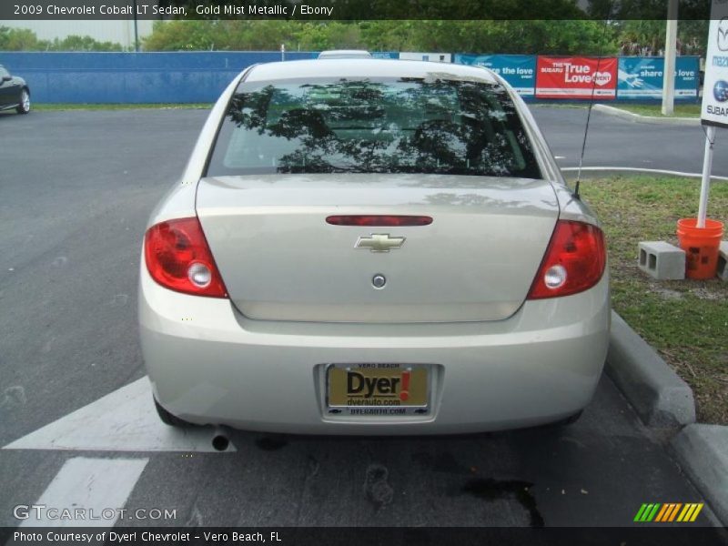 Gold Mist Metallic / Ebony 2009 Chevrolet Cobalt LT Sedan