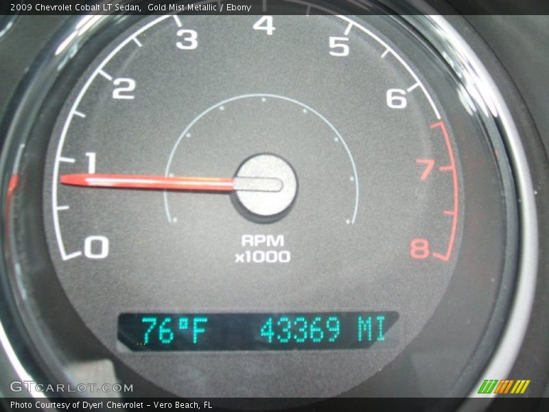 Gold Mist Metallic / Ebony 2009 Chevrolet Cobalt LT Sedan