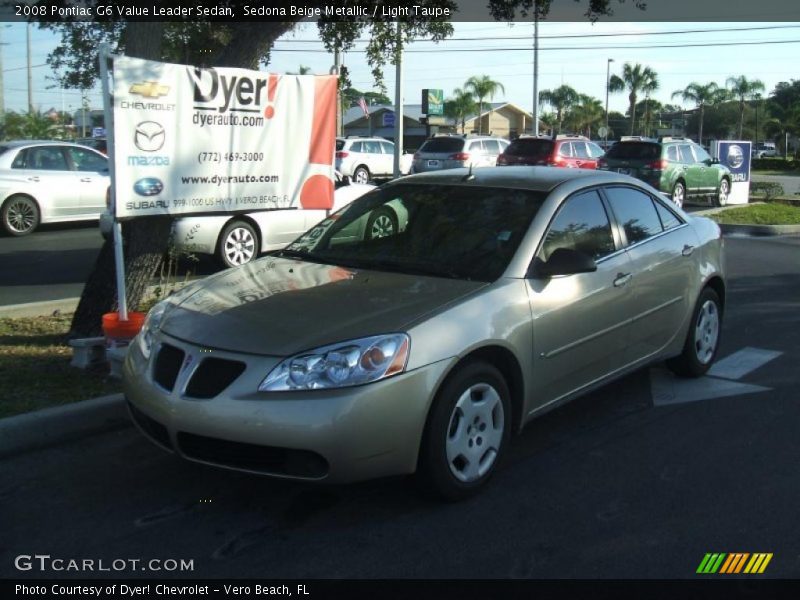 Sedona Beige Metallic / Light Taupe 2008 Pontiac G6 Value Leader Sedan