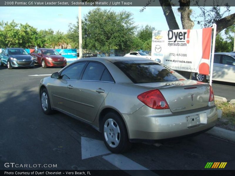 Sedona Beige Metallic / Light Taupe 2008 Pontiac G6 Value Leader Sedan